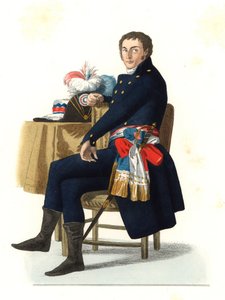 Ferdinand Guillemardet (1765-1809), Botschafter der Französischen Republik in Spanien im 18. Jahrhundert, basierend auf einem Gemälde von 1798 von Francisco Goya (1746-1828) - Lithographie einer Illustration von Edmond Lechevallier-Chevignard (1825-1902), 