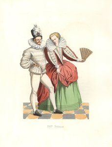 Französische Adlige am Hof von Heinrich III. (1574-1589) von Edmond Lechevallier Chevignard