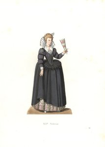 Französische Frau aus der Zeit von König Heinrich III. von Edmond Lechevallier Chevignard