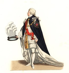 George Frederic Auguste (1727-1760), Prinz von Wales, England 18. Jahrhundert - Lithographie basierend auf einer Illustration von Edmond Lechevallier-Chevignard (1825-1902), aus „Historische Kostüme des 16. Jahrhunderts“ von Edmond Lechevallier Chevignard