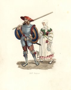 Deutscher Lanzenträger und Bäuerin