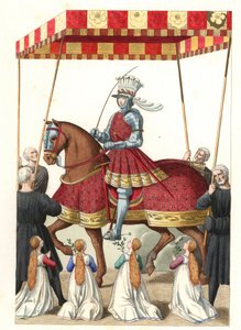 König Ludwig XII. von Frankreich (1462-1515), nach einer Miniatur von Jean Marot (oder Desmarets, ca. 1450-ca. 1526) - Lithographie nach einer Illustration von Edmond Lechevallier-Chevignard (1825-1902), aus 