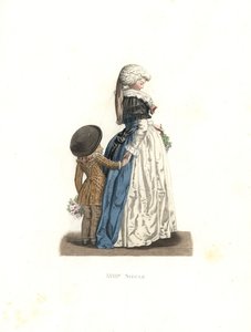 Junge Frau und kleiner Junge, Frankreich