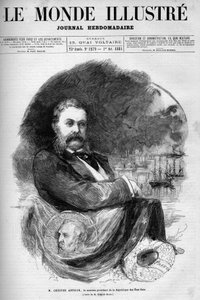 Porträt von Chester Alan Arthur (1830-1886), Präsident der Vereinigten Staaten. Gravur von Edmond Morin. Eine von „The Illustrous World“ Nr. 1279 vom 1. Oktober