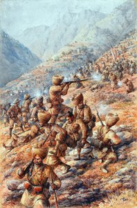35. (Sikh) Regiment der Bengalischen Infanterie, Malakand-Feldtruppe, Abwehr eines Angriffs durch Stammesangehörige von Edmund Arthur Ponsonby Hobday