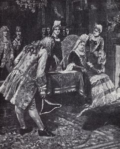 Der Herzog und die Herzogin von Marlborough fallen bei Königin Anne in Ungnade von Edmund Blair (after) Leighton