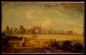 Ein Blick auf Eton von den Spielfeldern, 1822 von Edmund Bristow