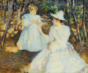 Mutter und Kind im Kiefernwald von Edmund Charles Tarbell