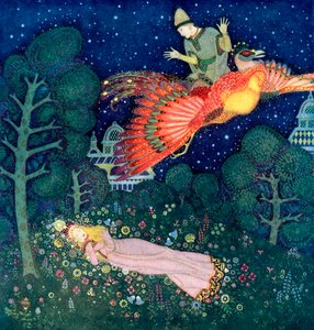 Illustration für das russische Märchen Feuervogel