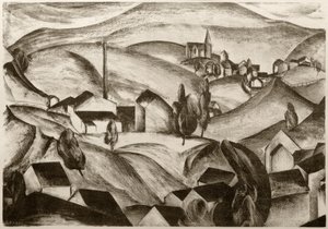 Landschaft mit Häusern von Edmund Fabry
