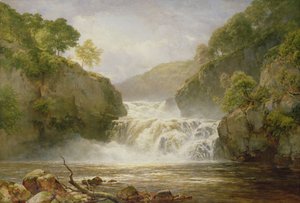 Wasserfälle im Fluss Clyde, Corrie Lynn, Schottland von Edmund Gill