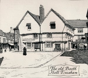 Die alte Booth Hall, Evesham, 19. Jahrhundert von Edmund Hort New