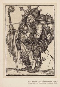 Der Kranz des Kaisers: Herr Michel, ADC des Kronprinzen bei seiner Rückkehr aus dem Gelobten Land (Lithografie) von Edmund Joseph (after) Sullivan