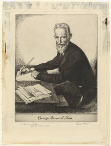 Porträt von George Bernard Shaw von Edmund Joseph Sullivan (signed by artist)