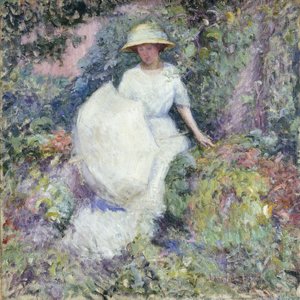 Mädchen mit Sonnenschirm von Edmund William Greacen
