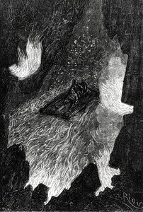 Das Floß wogte auf Lavaströmen, Illustration aus 