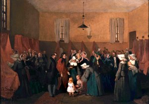 Besuch von Napoleon III. und Eugenia in der Krippe von Schwester Rosalie