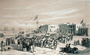 Regierungsplatz, Insel Gorée, Senegal, ca. 1840 von Edouard Auguste Nousveaux