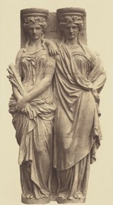 Karyatiden von Astyanax Bosio, Dekoration des Louvre, Paris von Édouard Baldus