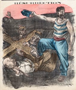 Titelblatt von "Der Sozialistische Chambard", Nummer 71, Satirisch in Farben von Edouard Couturier