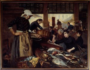 Blick auf die Delacroix-Halle. Spaziergang zum Fischmarkt von Marseille