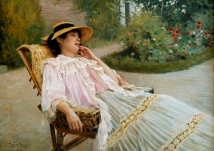Das Nickerchen von Madame Edouard Debat Ponson auf der Terrasse von Edouard Debat Ponsan