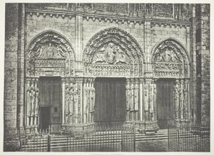 Hauptportal der Kathedrale von Chartres von Edouard Denis Baldus