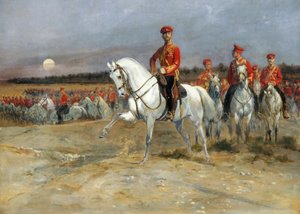 Zarewitsch Nikolaus inspiziert die Truppen von Jean Baptiste Edouard Detaille