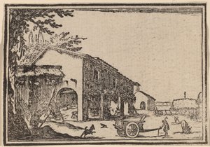 Hof eines Bauernhofs von Edouard Eckman after Jacques Callot