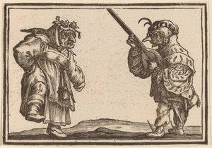 Tänzer mit Laute von Edouard Eckman after Jacques Callot