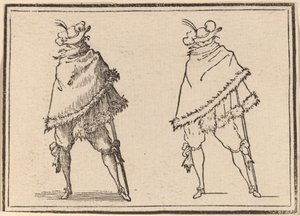 Herr in seinen Mantel gehüllt von Edouard Eckman after Jacques Callot