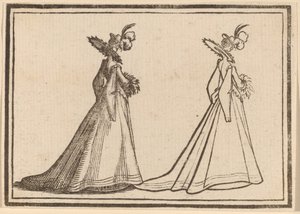 Dame in einem großen Mantel von Edouard Eckman after Jacques Callot