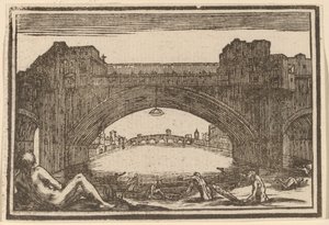 Ponte Vecchio, Florenz von Edouard Eckman after Jacques Callot