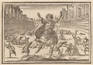 Scharmützel in einem römischen Zirkus von Edouard Eckman after Jacques Callot