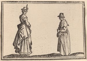 Zwei Frauen im Profil von Edouard Eckman after Jacques Callot