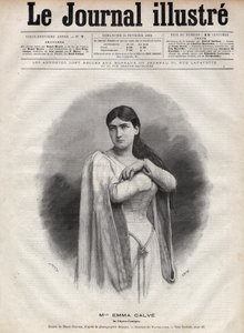 Porträt von Emma Calve (Rosa Noemie Emma Calvet de Roquet, genannt) (1858-1942), französische Sopranistin - Gravur von Navellier in „The Illustrous Journal“ von 1892