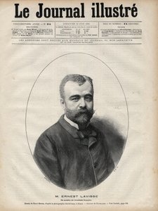 Porträt von Ernest Lavisse (1842-1922), französischer Historiker und Akademiker - Gravur von Navellier in „Le journal illustrious“ von 1892
