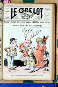 Titelblatt von „Le Grelot“, Nummer 1009, Satirisch in Farben von Edouard Guillaumin Pepin