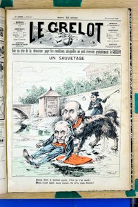 Titelblatt von „Le Grelot“, Nummer 1337, Satirisch in Farben von Edouard Guillaumin Pepin
