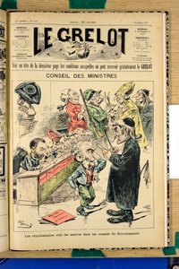 Titelblatt von „Le Grelot“, Nummer 1387, Satirisch in Farben von Edouard Guillaumin Pepin
