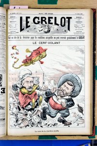Cover von „Le Grelot“, satirisch in Farben von Edouard Guillaumin Pepin