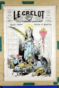 Titelblatt von „The Grelot“, Nummer 732, Satirisch in Farben von Edouard Guillaumin Pepin