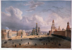Blick auf den Roten Platz in Moskau von Edouard Jean Marie Hostein