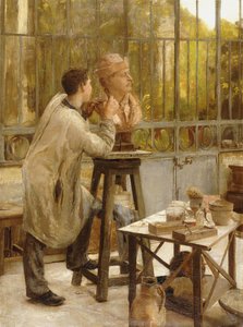 Ein Bildhauer in seinem Atelier von Edouard Joseph Dantan