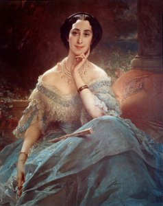 Porträt der Gräfin Hallez Claparede, Ehrendame der Kaiserin Eugenie (1826-1920). Gemälde von Edouard Louis Dubufe (1820-1883)
