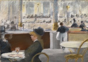 Ein Café auf dem Place du Théâtre-Français, ca. 1877-78 von Édouard Manet