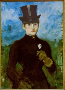 Amazone, blauer Hintergrund von Édouard Manet