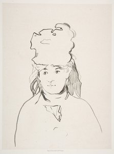 Berthe Morisot im Profil, 1872-74, veröffentlicht 1884 von Édouard Manet