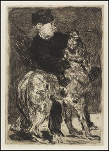 Junge mit Hund, 1862 von Édouard Manet