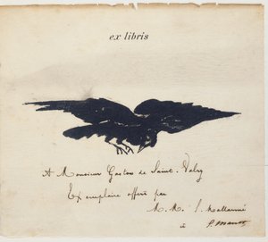 Ex-libris lithographiert von Edouard Manet zur Illustration: Edgar Allen POE. Der Rabe. Übersetzung von Stéphane Mallarmé mit Illustrationen von Edouard Manet von Édouard Manet